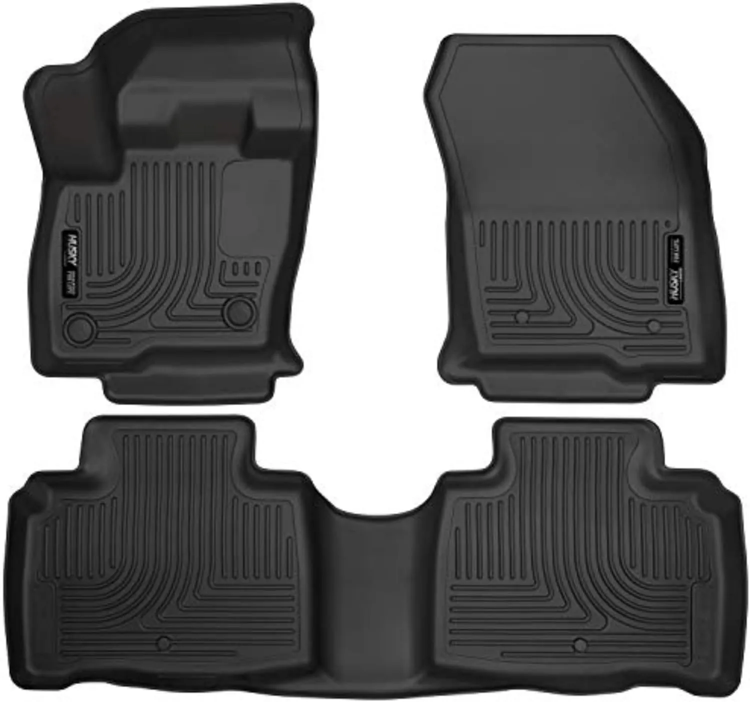 Husky Liners Weatherbeater Floor Mats | Fits 2016-2018 Lincoln MKX; 2019-2023 Lincoln Nautilus | Front & 2nd Row, 3-pc Black - 99311