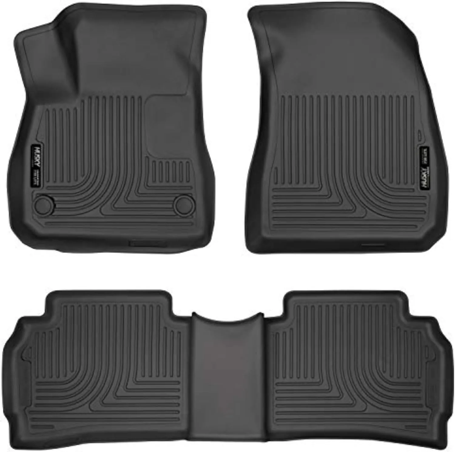 Husky Liners Weatherbeater Floor Mats | Fits 2016-2025 Chevrolet Malibu | Front & 2nd Row, 3-pc Black - 99191