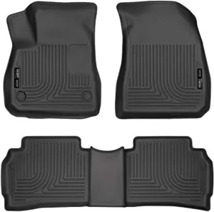 Husky Liners Weatherbeater Floor Mats | Fits 2016-2025 Chevrolet Malibu | Front & 2nd Row, 3-pc Black - 99191