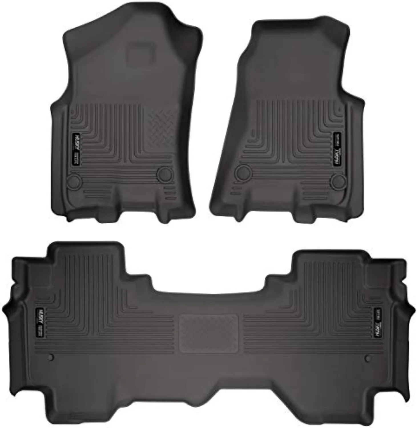 Husky Liners Weatherbeater Floor Mats | Fits 2019 - 2024 Ram 1500 Quad Cab | Front & 2nd Row, 3-pc Black - 94011