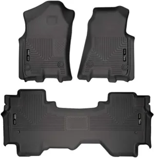 Husky Liners Weatherbeater Floor Mats | Fits 2019 - 2024 Ram 1500 Quad Cab | Front & 2nd Row, 3-pc Black - 94011