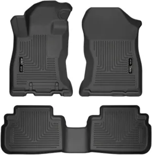 Husky Liners Weatherbeater Floor Mats | Fits 2019-2024 Subaru Forester | Front & 2nd Row, 3-pc Black - 95891