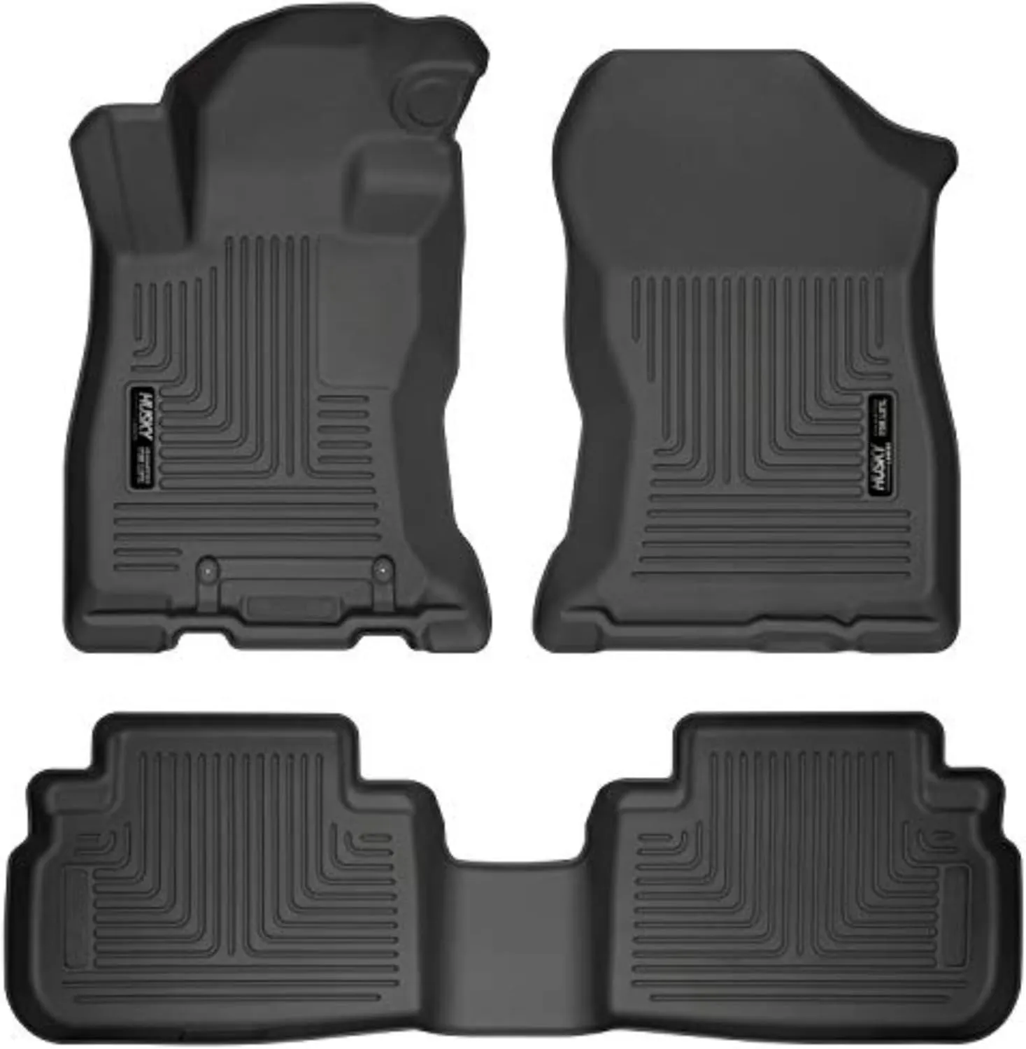 Husky Liners Weatherbeater Floor Mats | Fits 2019-2024 Subaru Forester | Front & 2nd Row, 3-pc Black - 95891