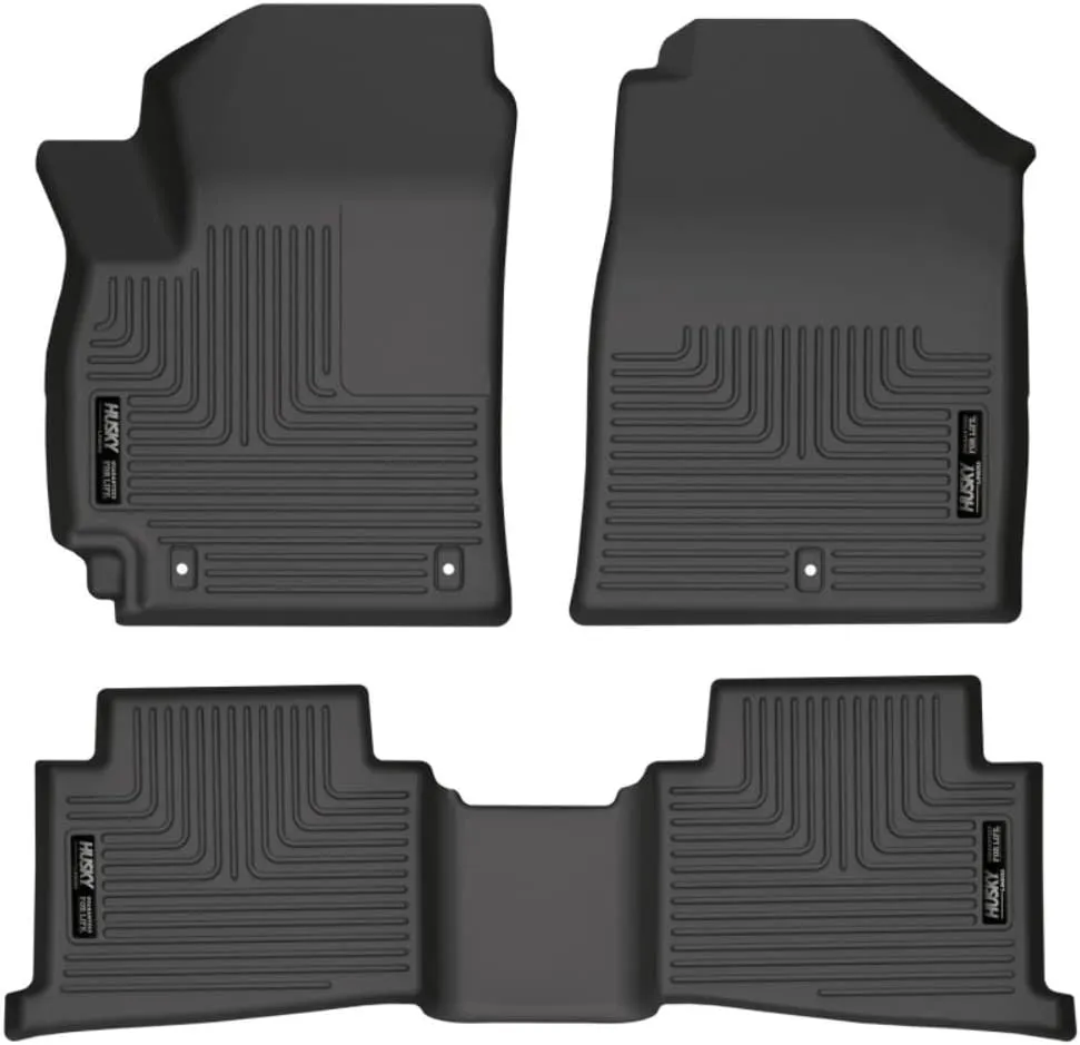 Husky Liners Weatherbeater Floor Mats | Fits 2020-2025 Lincoln Corsair | Front & 2nd Row, 3-pc Black - 96711