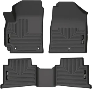 Husky Liners Weatherbeater Floor Mats | Fits 2020-2025 Lincoln Corsair | Front & 2nd Row, 3-pc Black - 96711