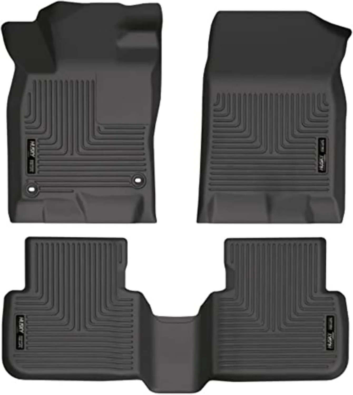 Husky Liners Weatherbeater Floor Mats | Fits 2022-2024 Honda Civic Hatchback/Sedan; 2023-2024 Acura Integra Hatchback | Front & 2nd Row, 3-pc Black - 95521