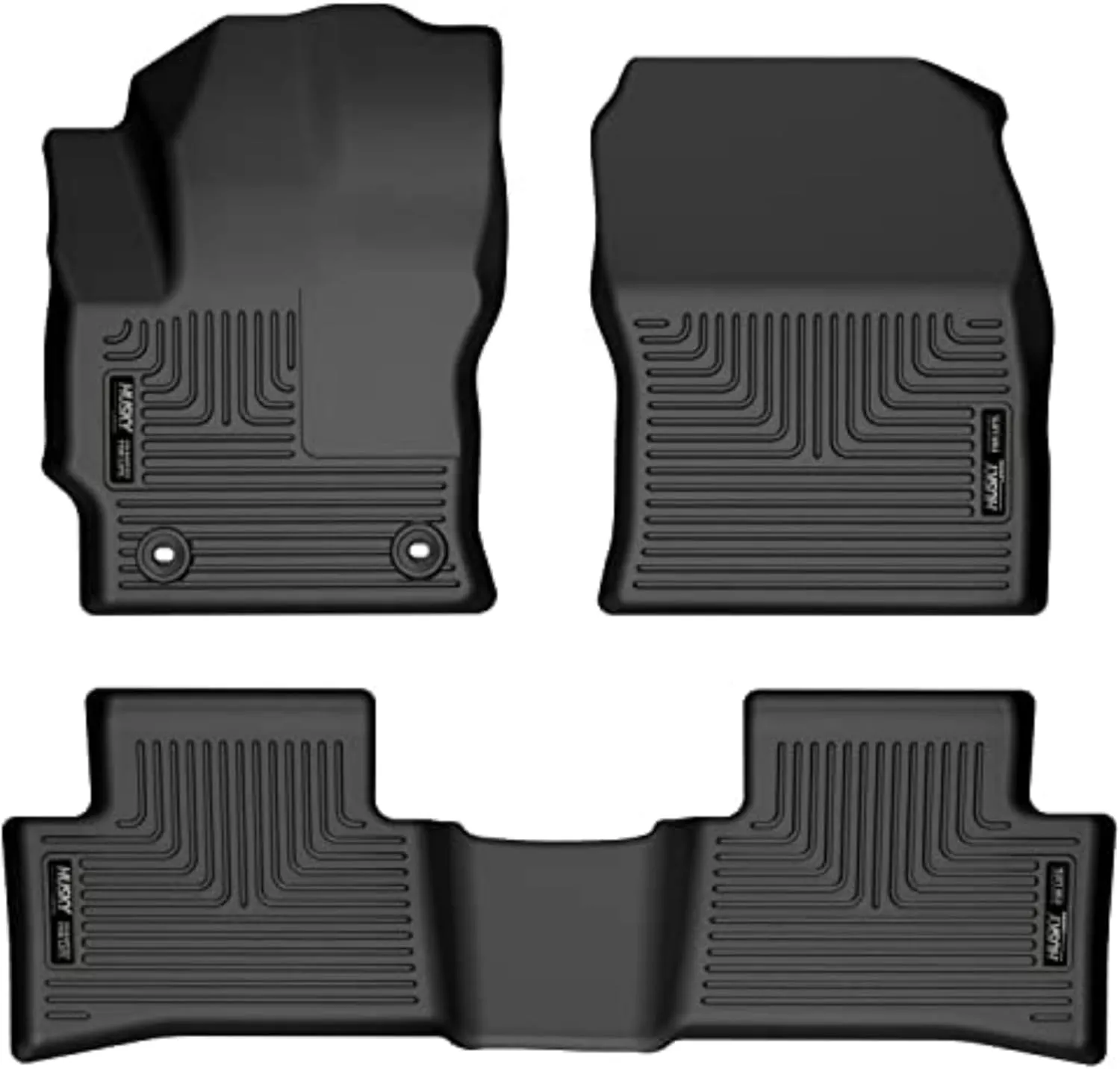 Husky Liners Weatherbeater Floor Mats | Fits 2022-2024 Toyota Corolla Cross (Front Wheel Drive Only) | Front & 2nd Row, 3-pc Black - 95291