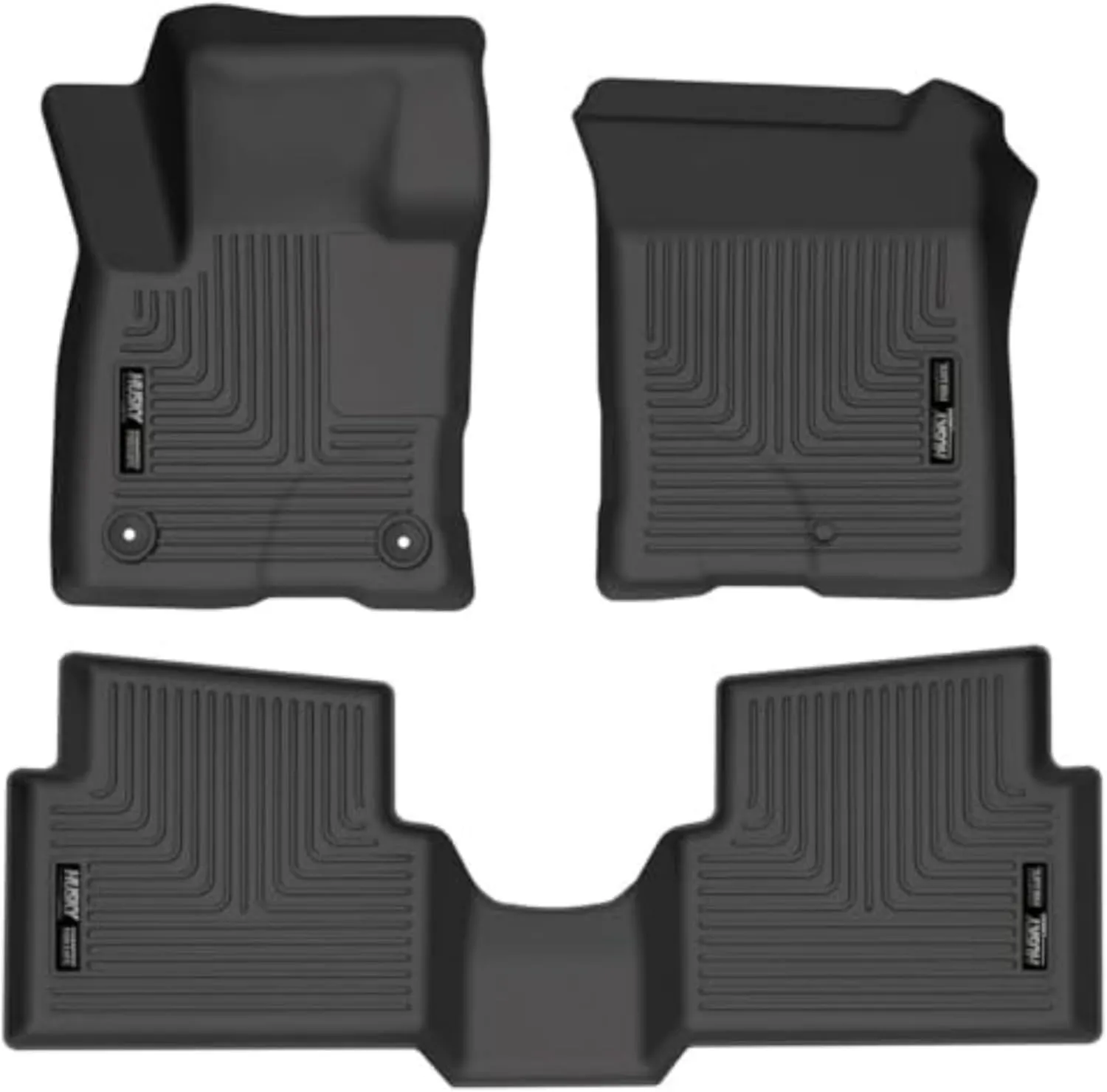 Husky Liners Weatherbeater Floor Mats | Fits 2022-2025 Ford Maverick | Front & 2nd Row, 3-pc Black - 95051