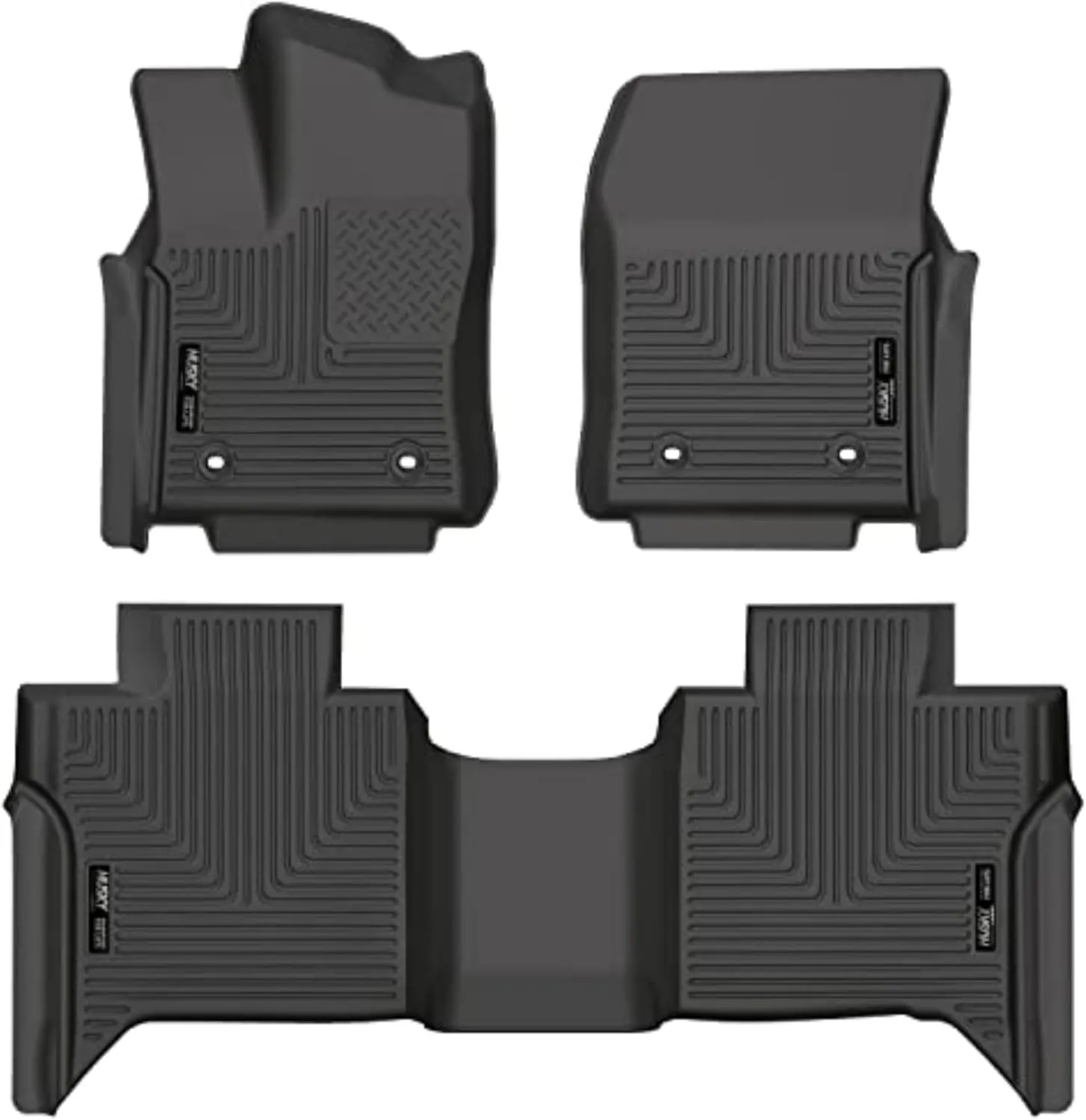 Husky Liners Weatherbeater Floor Mats | Fits 2022-2025 Toyota Tundra, CrewMax | Front & 2nd Row, 3-pc Black - 99481