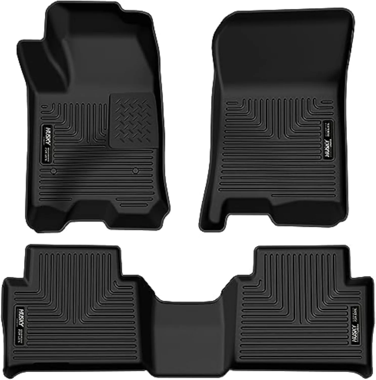 Husky Liners Weatherbeater Floor Mats | Fits 2023 - 2024 Chevrolet Colorado & GMC Canyon Crew Cab | Front & 2nd Row, 3-pc Black - 99221