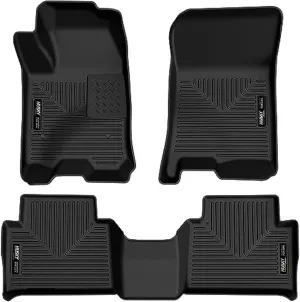Husky Liners Weatherbeater Floor Mats | Fits 2023 - 2024 Chevrolet Colorado & GMC Canyon Crew Cab | Front & 2nd Row, 3-pc Black - 99221