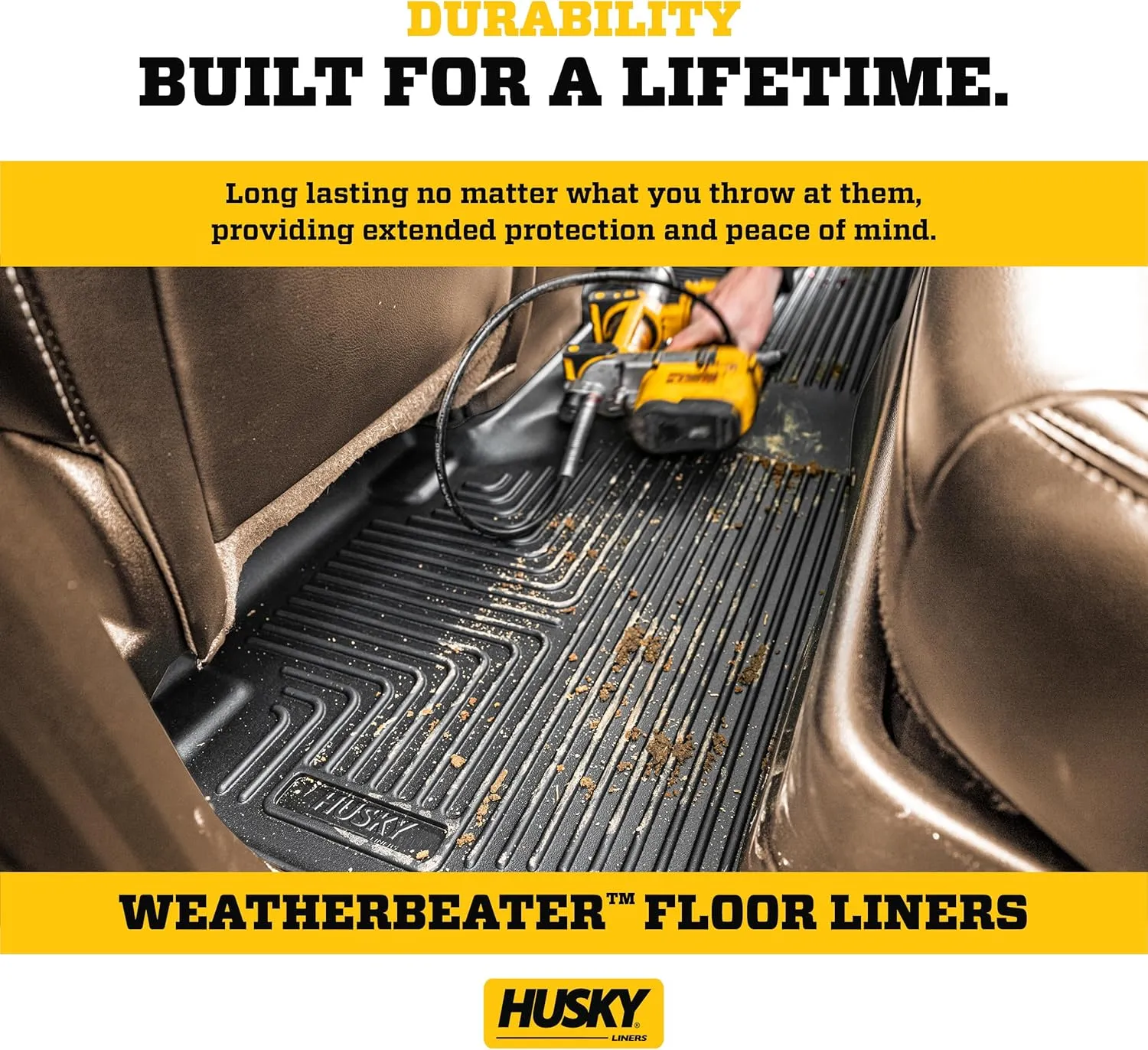 Husky Liners Weatherbeater Floor Mats | Fits 2023-2024 Honda CR-V (Includes Hybrid Models) | Front & 2nd Row, 3-pc Black - 99411