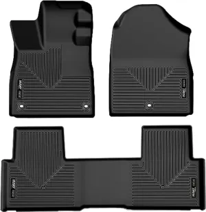 Husky Liners Weatherbeater Floor Mats | Fits 2023-2024 Honda Pilot | Front & 2nd Row, 3-pc Black - 95821