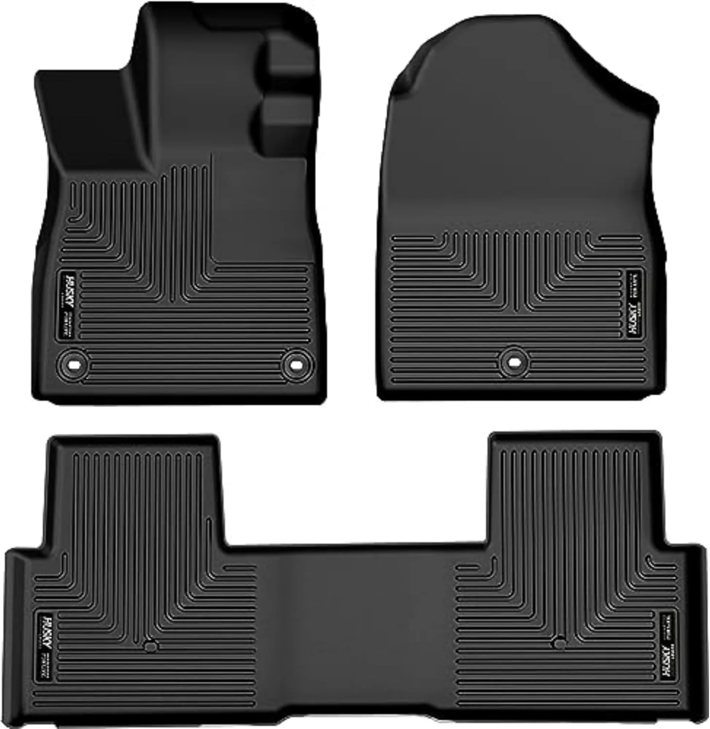 Husky Liners Weatherbeater Floor Mats | Fits 2023-2024 Honda Pilot | Front & 2nd Row, 3-pc Black - 95821