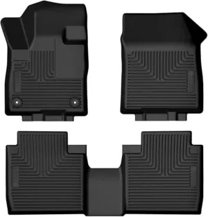 Husky Liners Weatherbeater Floor Mats | Fits 2024-2025 Lincoln Nautilus | Front & 2nd Row, 3-pc Black - 95571