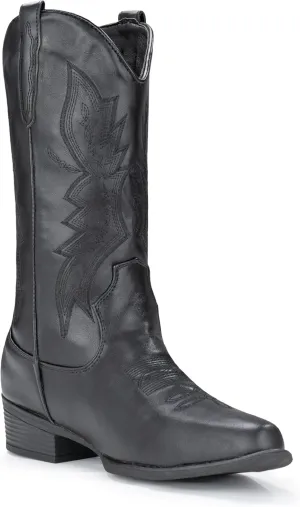 IUV Cowboy Boots For Women Western Boots Cowgirl Boots Pull On Pointy Toe Mid Calf Boots