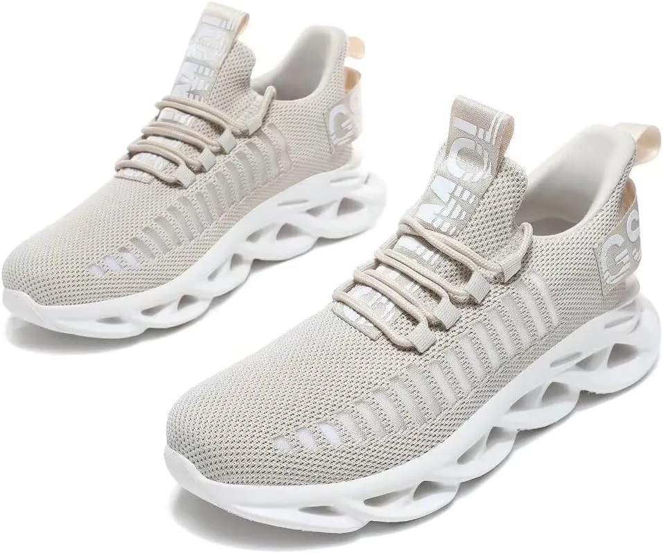 Jakcuz Women's Lace Up Walking Shoes Breathable Ultra Lightweight Sport Casual Ladies Girls Fashion Platform Sneakers