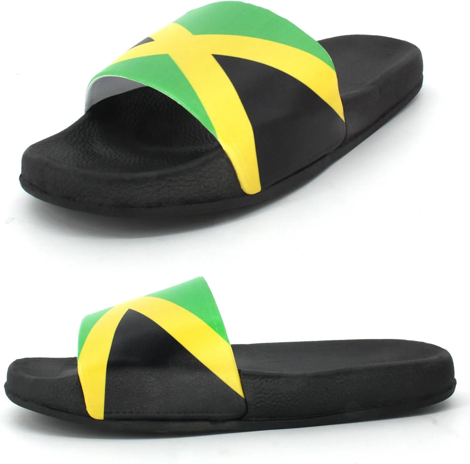 Jamaican Rasta Reggae RGY Caribbean Slippers Sandals for Women and Men Sandals Open Toe Soft Cushioned Non-Slip for Indoor & Outdoor