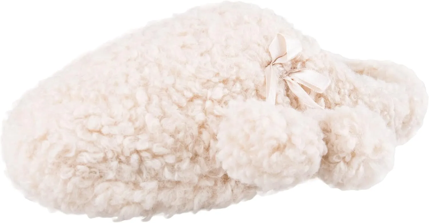 Jessica Simpson Women's Plush Marshmallow Slide on House Slipper Clog with Memory Foam