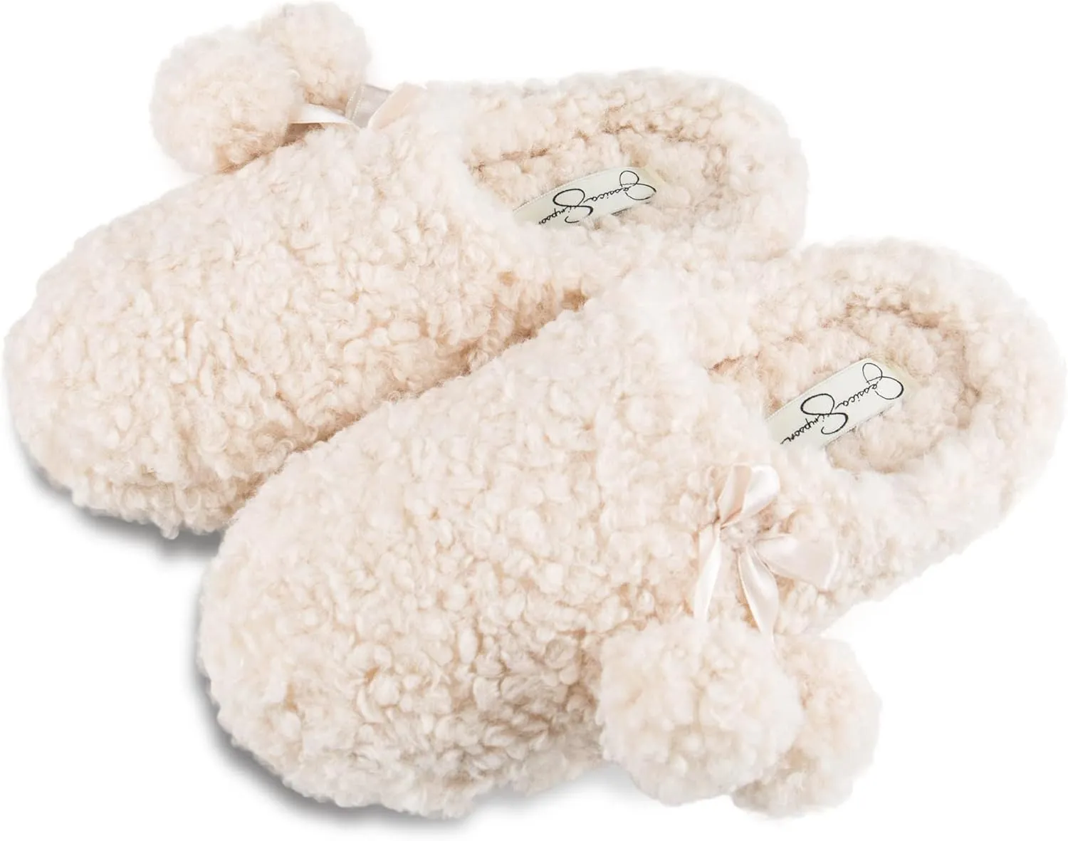 Jessica Simpson Women's Plush Marshmallow Slide on House Slipper Clog with Memory Foam
