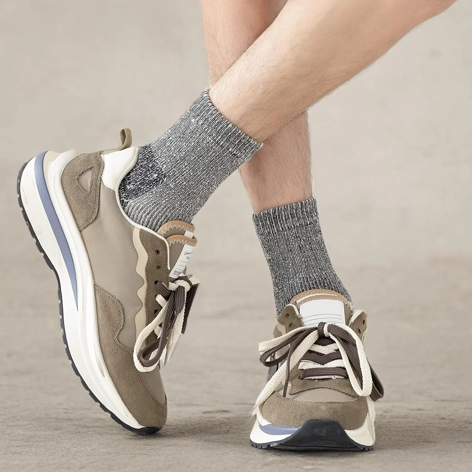 JORMATT Merino Wool Ankle Hiking Socks Men Outdoor Women Thermal Warm Cushioned Quarter Sock (2-3 Pairs)