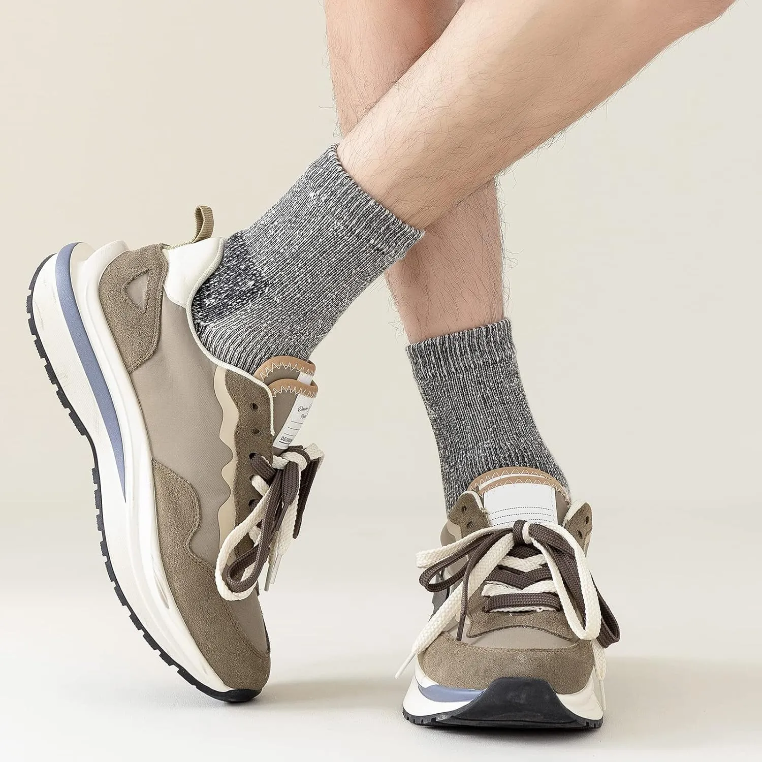 JORMATT Merino Wool Ankle Hiking Socks Men Outdoor Women Thermal Warm Cushioned Quarter Sock (2-3 Pairs)