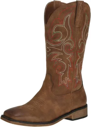 J's.o.l.e Womens Western Square Toe Cowgirl Cowboy Boots Mid Calf
