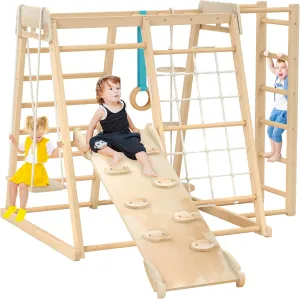 Jungle Gym, Toddler Climbing Toys, Indoor Playground Climbing Toys for Toddlers, Montessori Style Playground Sets for Backyards with Slide, Climbing Wall, Rope Wall Climber, Monkey Bars, Swing1