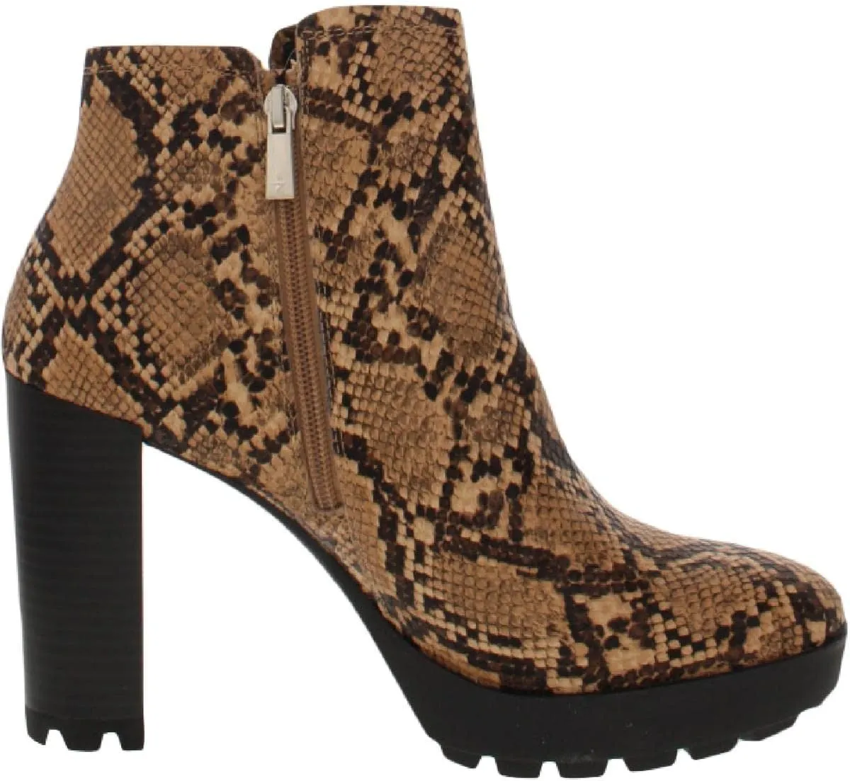 Justin Snake Print Heeled Bootie with Polar Grip Toffee / 9.5