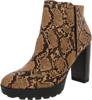 Justin Snake Print Heeled Bootie with Polar Grip Toffee / 9.5