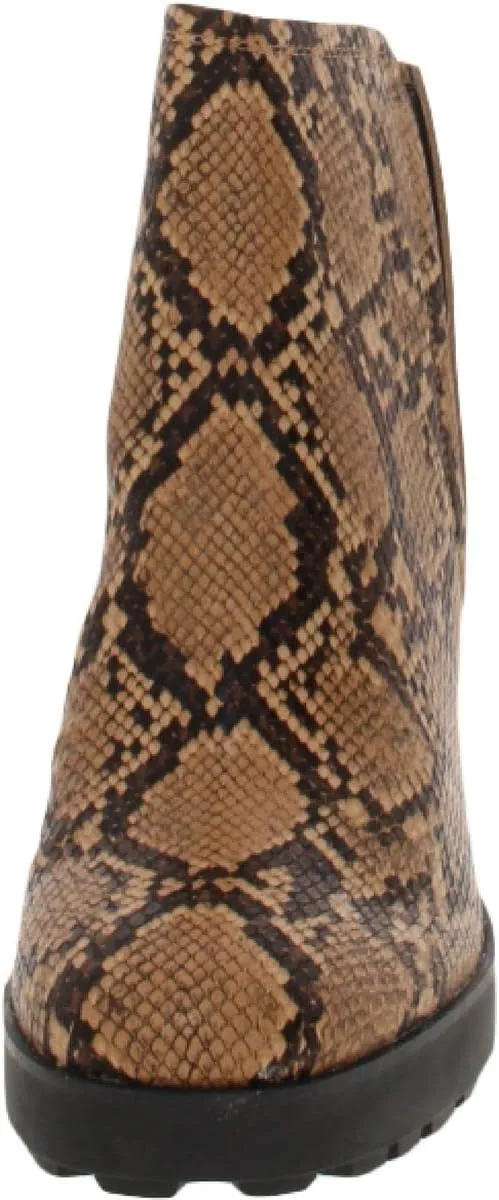 Justin Snake Print Heeled Bootie with Polar Grip Toffee / 9.5