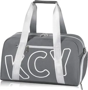KCY Sports Gym Bag with Wet Pocket & Shoes Compartment for Women & Men, Small Sports Duffel Bag for Yoga Baseball Camping Travel, Waterproof, Lightweight, Dark-grey