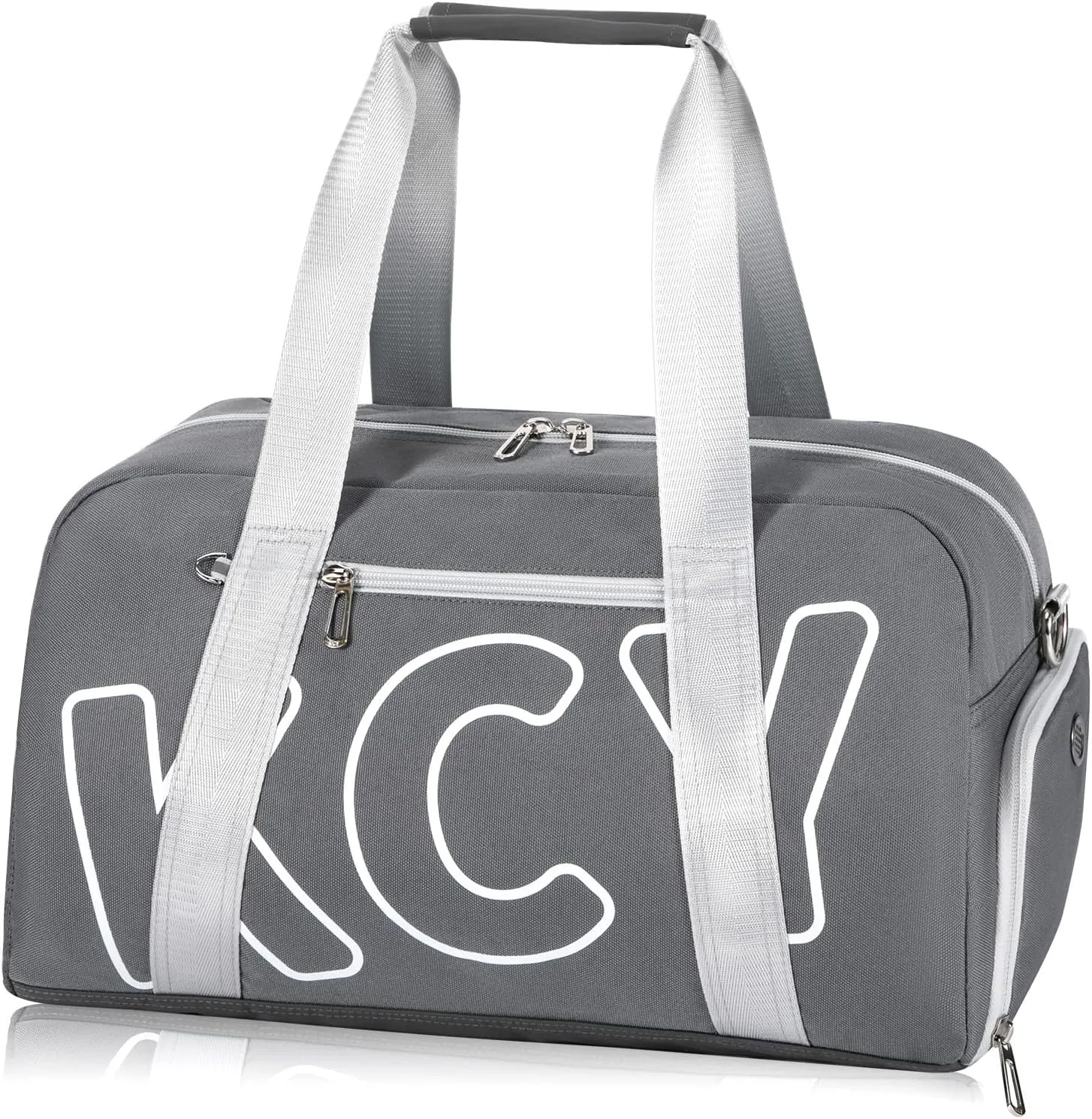 KCY Sports Gym Bag with Wet Pocket & Shoes Compartment for Women & Men, Small Sports Duffel Bag for Yoga Baseball Camping Travel, Waterproof, Lightweight, Dark-grey