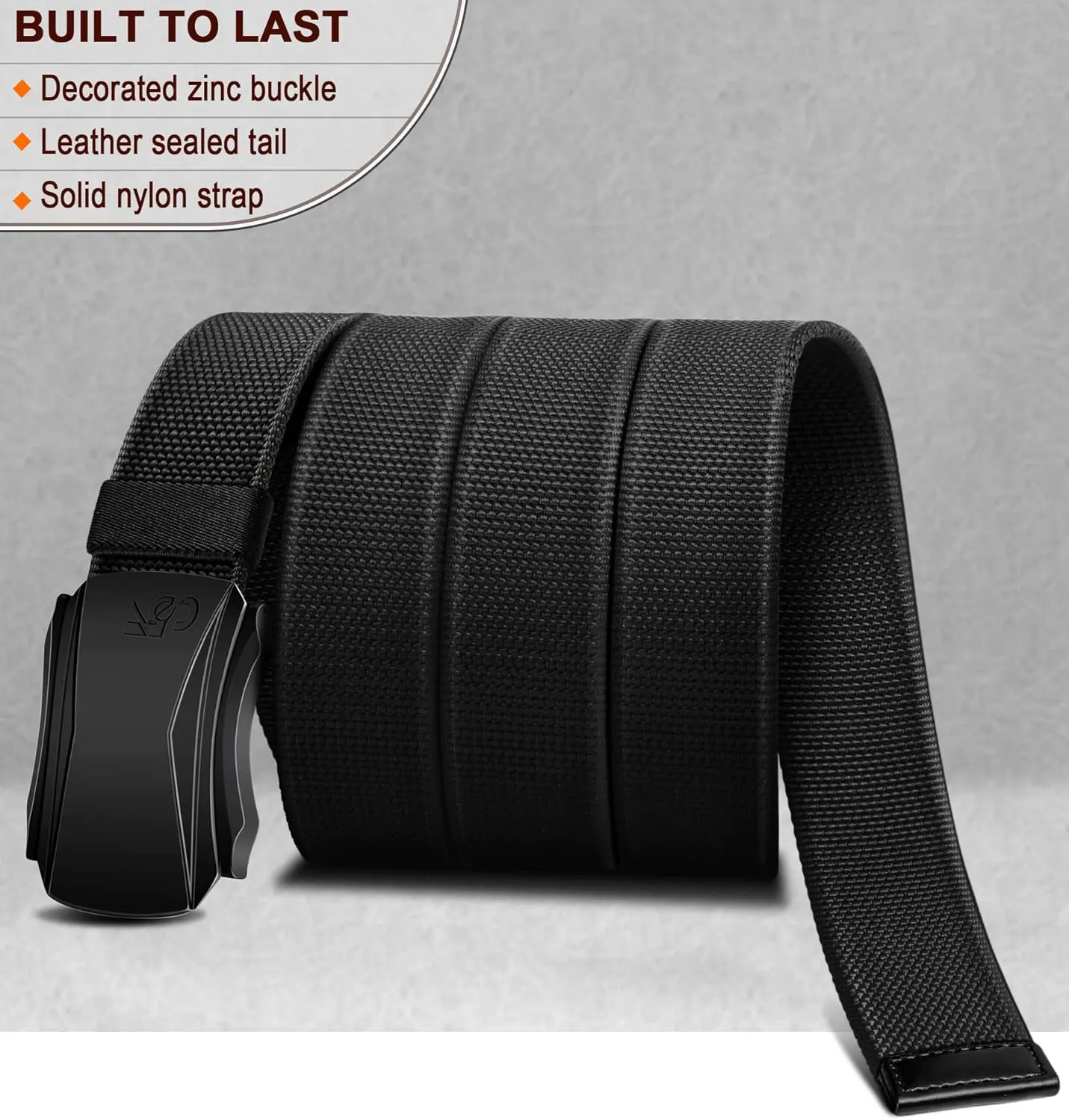 KEMISANT Mens Belt, Military Tactical Stretch Web Nylon Belt For Gift Men Hiking Hunting 1.5",Cut For Fit
