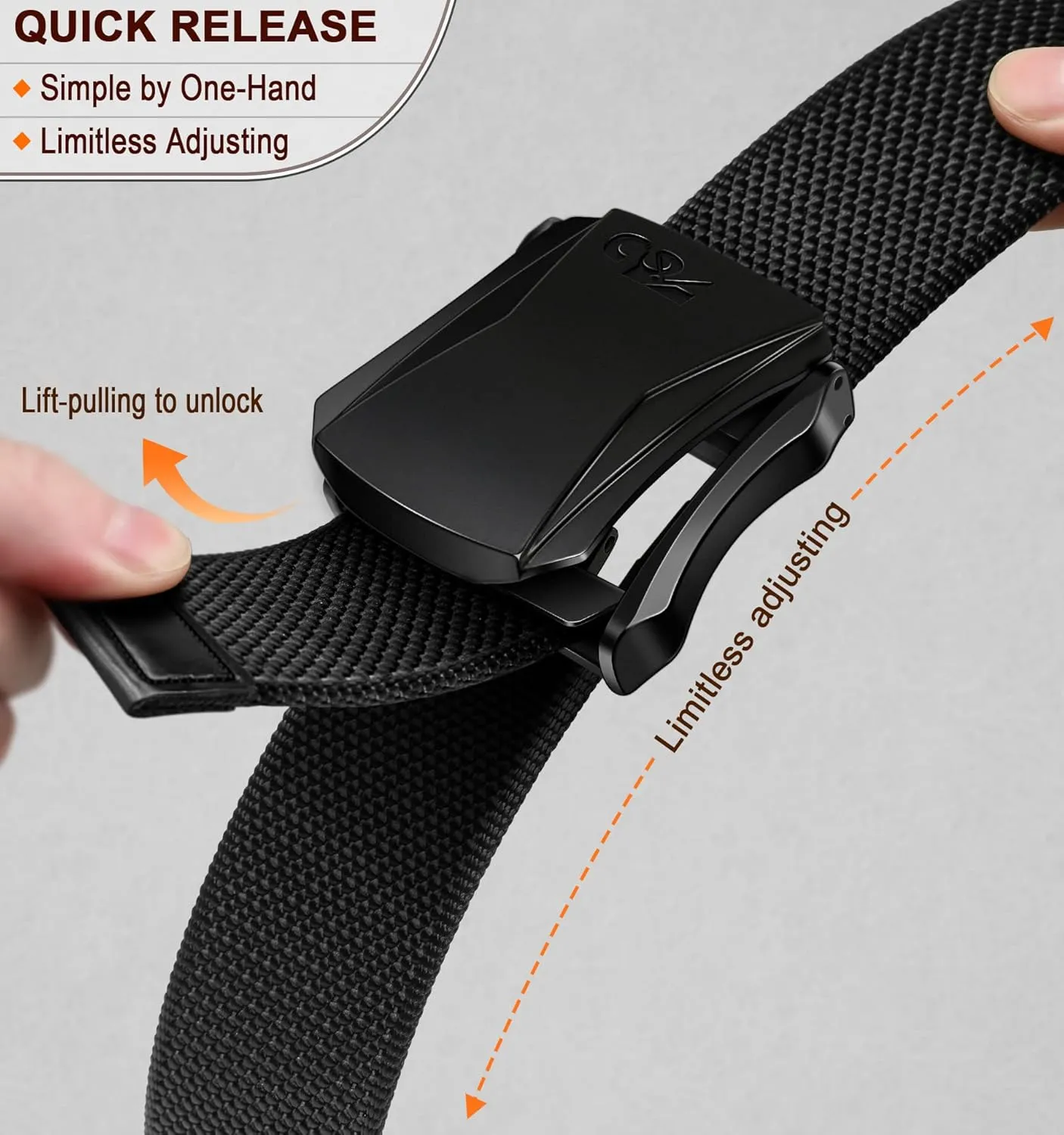 KEMISANT Mens Belt, Military Tactical Stretch Web Nylon Belt For Gift Men Hiking Hunting 1.5",Cut For Fit