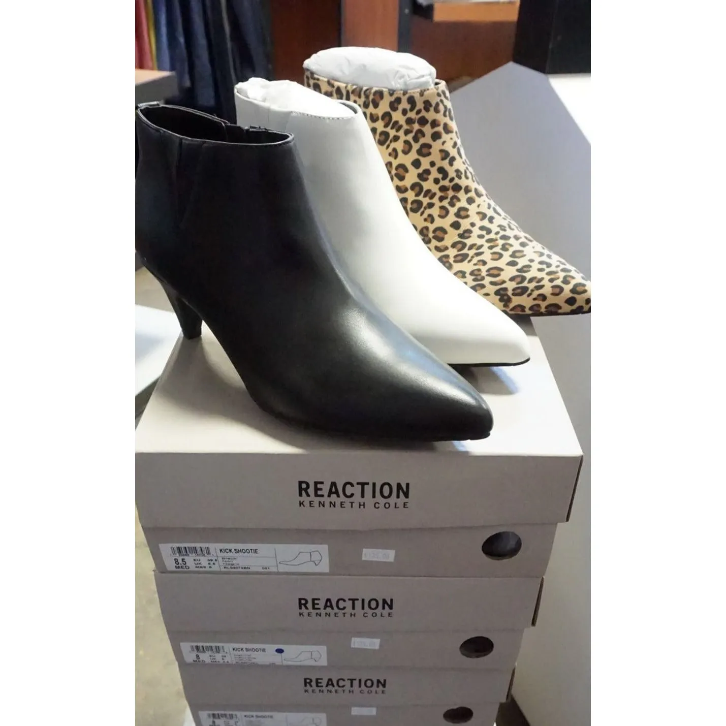 Kenneth Cole Reaction Kick Shootie Ankle Boots -Leopard (Natural)