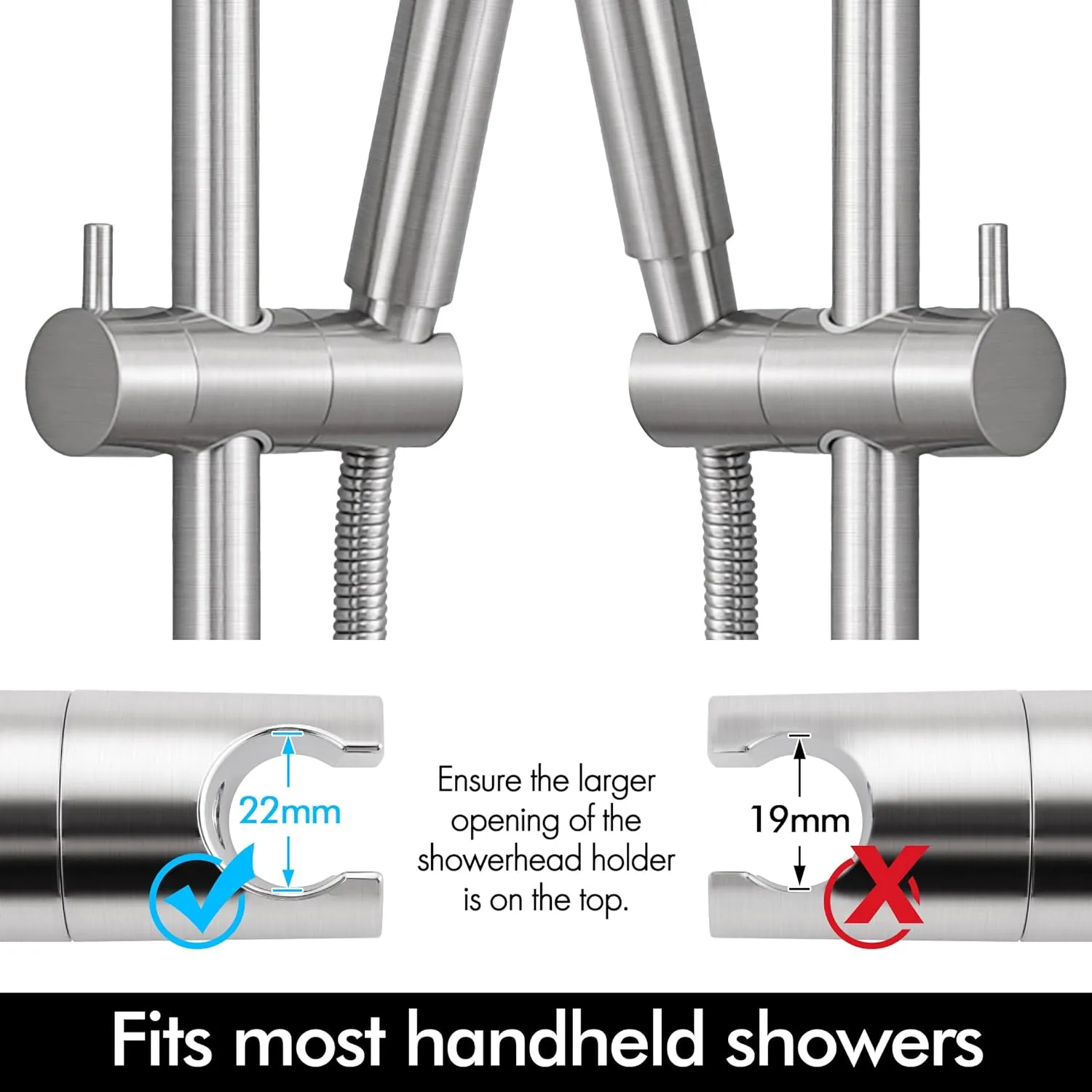 KES Shower Slide Bar 30-Inch with Adjustable Handheld Shower Head Holder for Bathroom Wall Mount SUS 304 Stainless Steel Brushed Finish, F209S78DG-BS