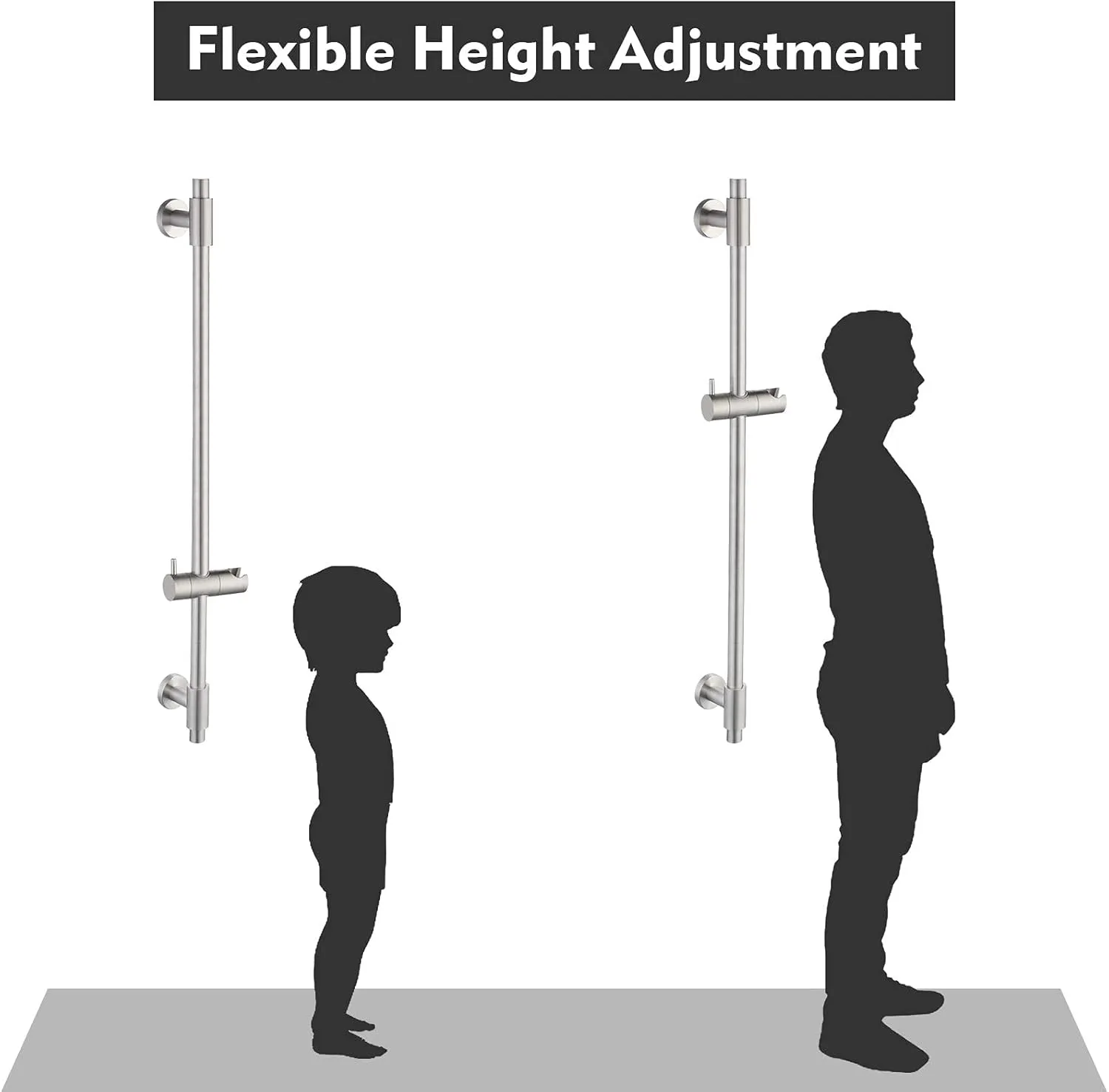 KES Shower Slide Bar 30-Inch with Adjustable Handheld Shower Head Holder for Bathroom Wall Mount SUS 304 Stainless Steel Brushed Finish, F209S78DG-BS