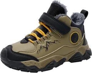 Kids Hiking Sneaker Boys Girls Winter Snow Boots Non Slip Warm Snow Sports Flat Shoes Outdoor Walking Climbing Boots