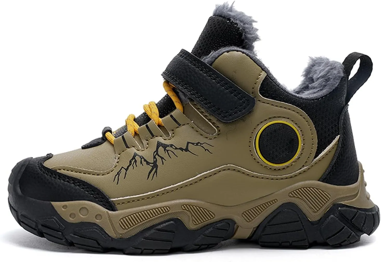 Kids Hiking Sneaker Boys Girls Winter Snow Boots Non Slip Warm Snow Sports Flat Shoes Outdoor Walking Climbing Boots