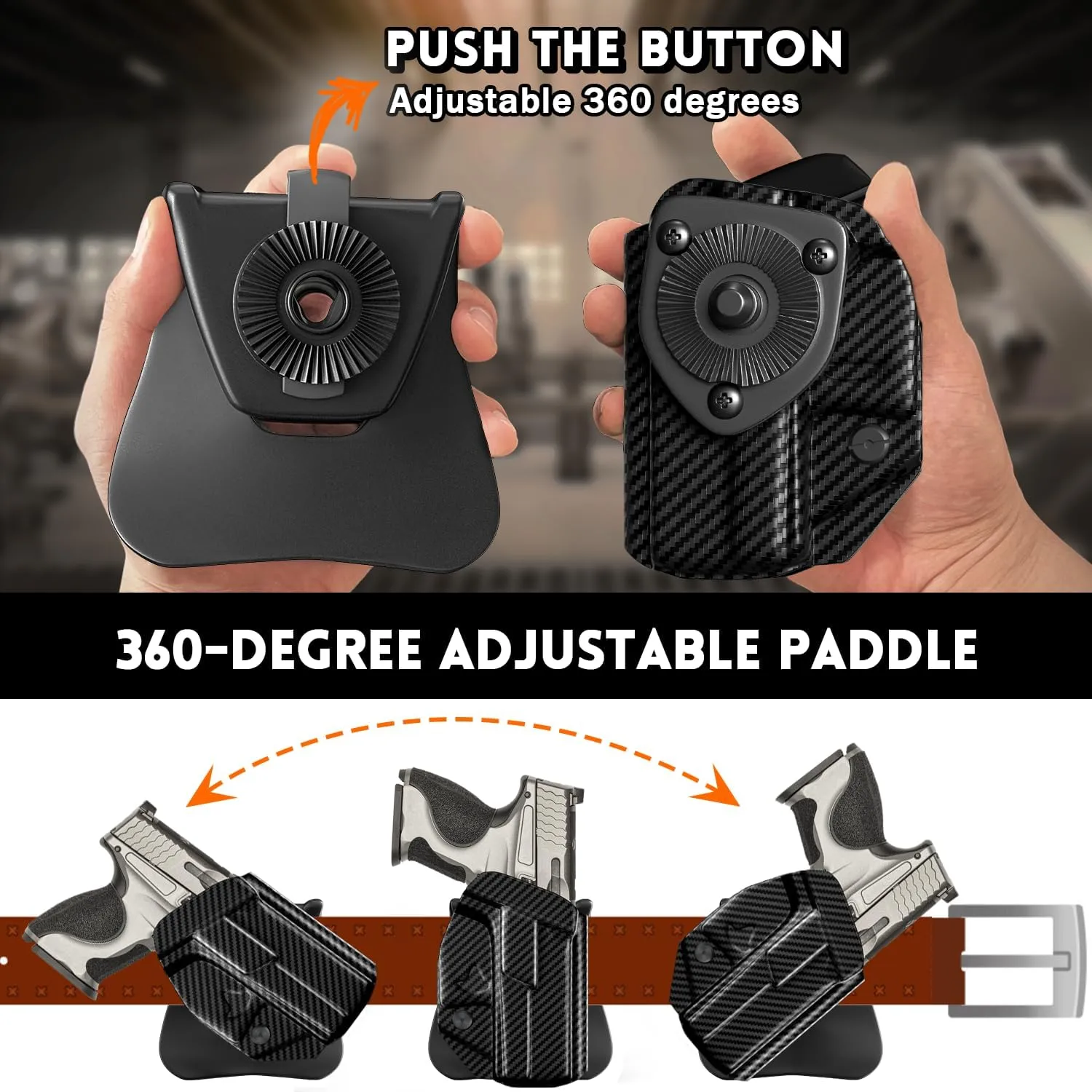 Kimber Micro 9 Holster IWB OWB Kydex Holster Fit: Kimber Micro 9mm Pistol – Inside Waistband Concealed Carry – Adjustable Cant & 'Posi-Click' Retention – No Wear - No Jitter - USA Made by Amberide