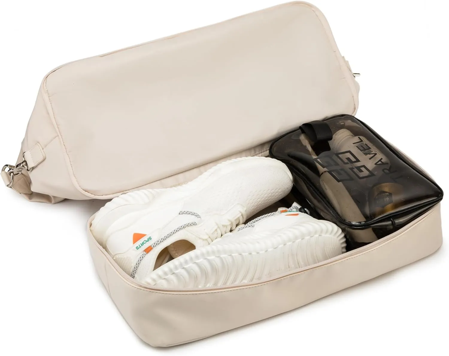 Kinmac Travel Duffel Bag, Overnight Weekender Sports Gym Carry-on Tote (Beige)