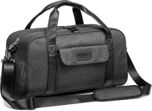 Kinmac Travel Duffel Bag,Sports Gym Yoga Duffel Bag Weekender Overnight Totes Bag with Shoes and Wet Compartment (Black)