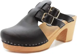 KLÄGN Swedish Wooden Mid-Heel Clogs