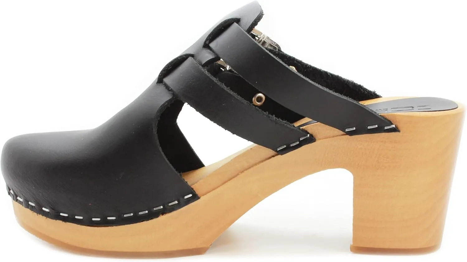 KLÄGN Swedish Wooden Mid-Heel Clogs