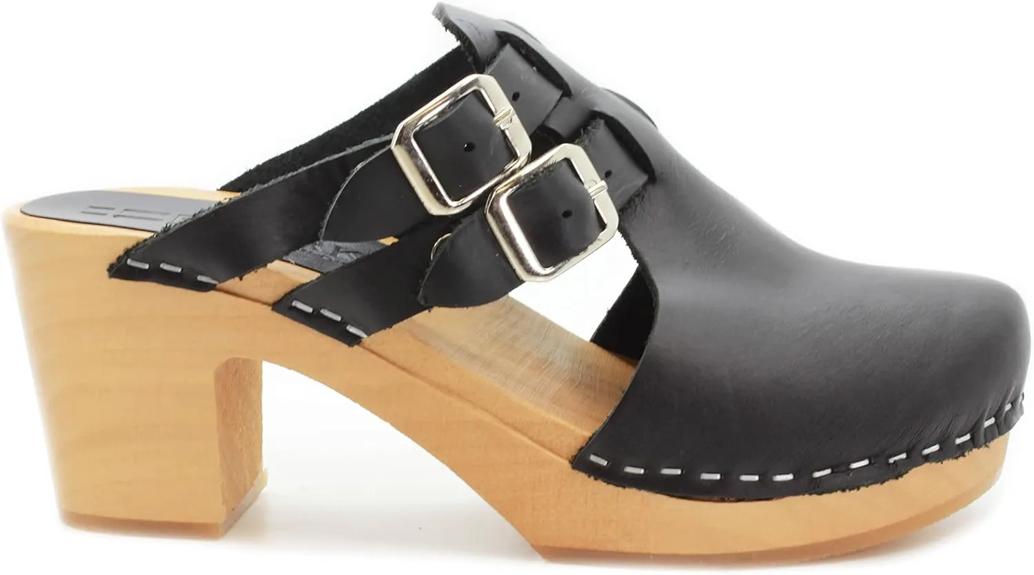 KLÄGN Swedish Wooden Mid-Heel Clogs