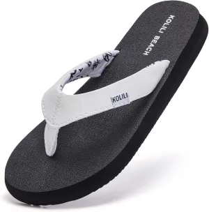 KOLILI Women's Yoga Mat Flip Flop Sandals | Max Cushioned Thong Sandals for Beach & Summer