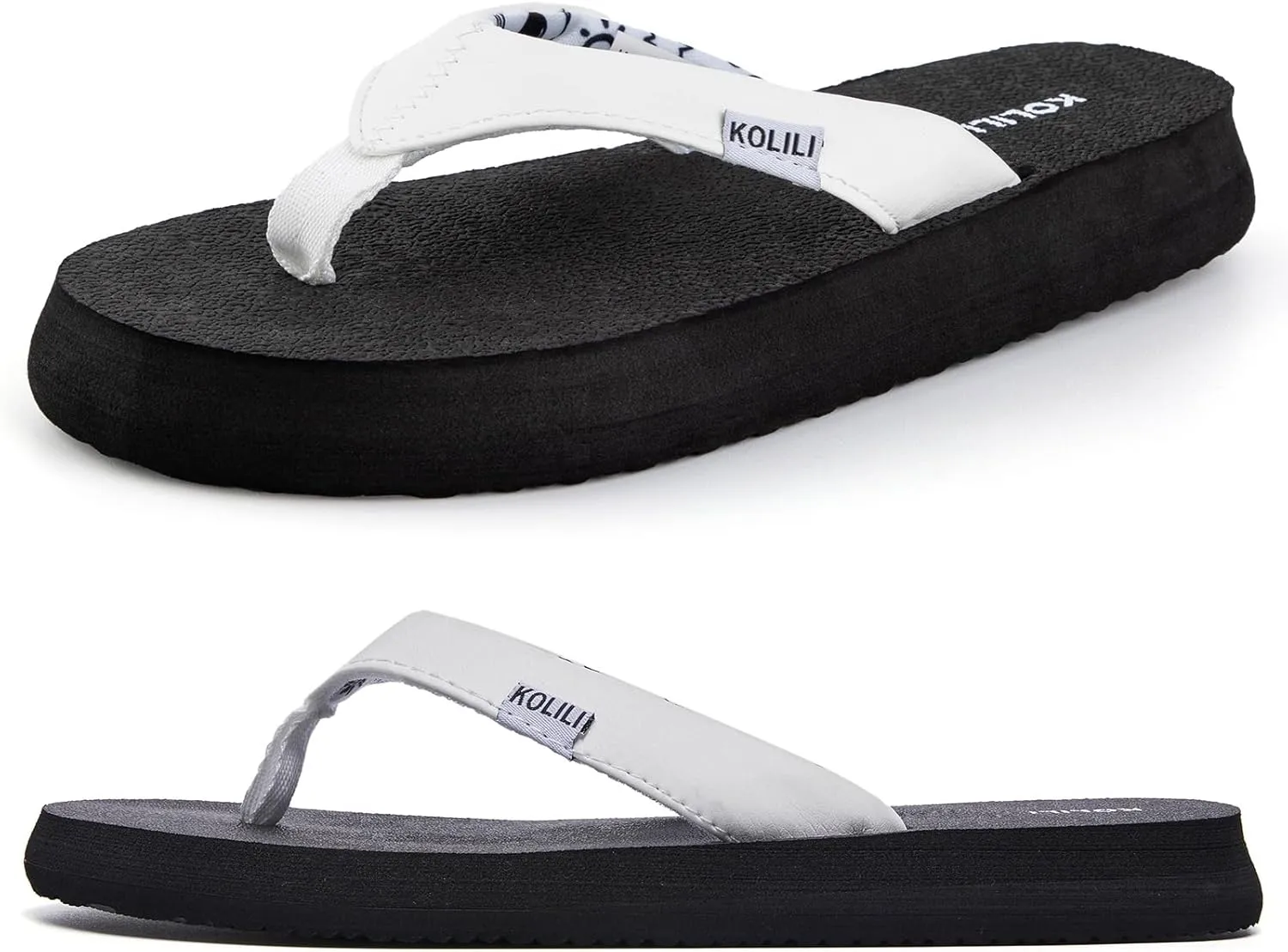 KOLILI Women's Yoga Mat Flip Flop Sandals | Max Cushioned Thong Sandals for Beach & Summer
