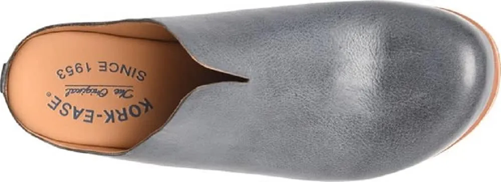 KORK-EASE Women's para Slip-On Leather Clog Flats with Comfort Cushioned Footbed