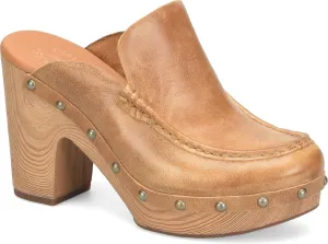 KORK-EASE Women's Spencer Clog - Riveted Trim, Faux Wood Heel